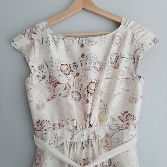 INWEAR BLACK LADYBIRD / Denmark Kitomi 100% Silk Floral Knee Length Dress Sz 6 - Picture 10 of 14